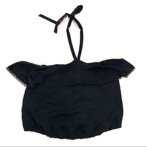 Alice + Olivia Women’s Black Crop Top